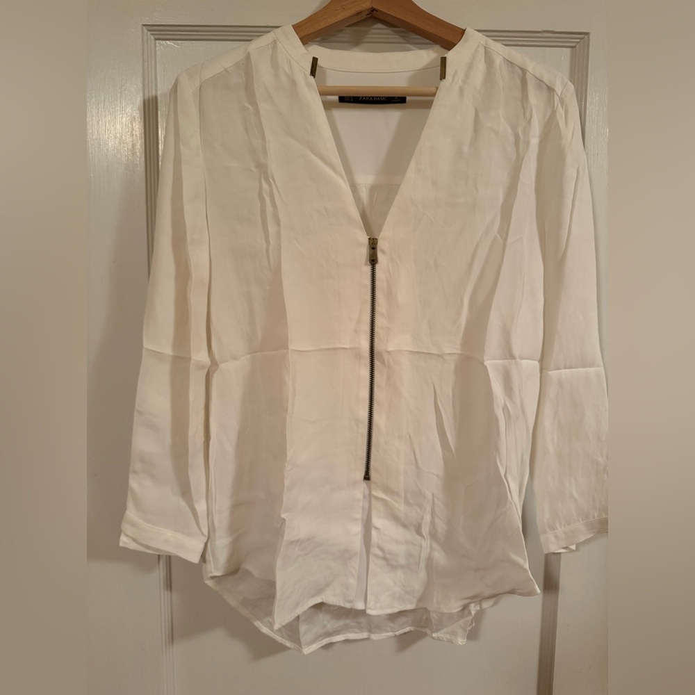 Zara Basic Cream Blouse - image 1
